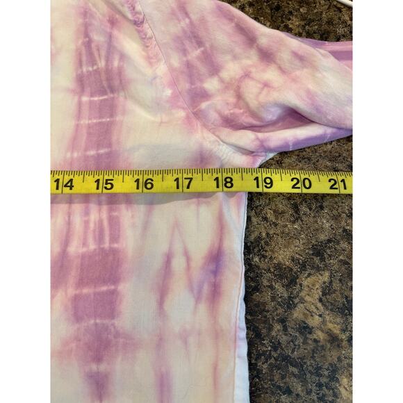 Anthropologie x Cloth & Stone Purple Tie Dyed Frayed Button Down Shirt Small - Picture 11 of 12